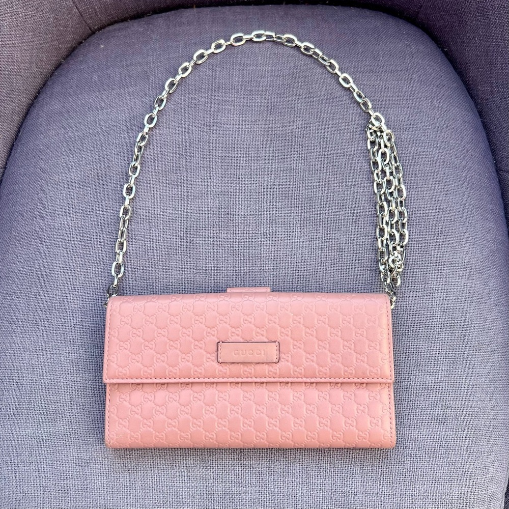 Gucci Micro guccissima Continental Flap Wallet Pink Sima leather - Picture 2 of 8